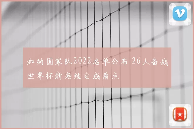 加纳国家队2022名单公布 26人备战世界杯新老结合成看点